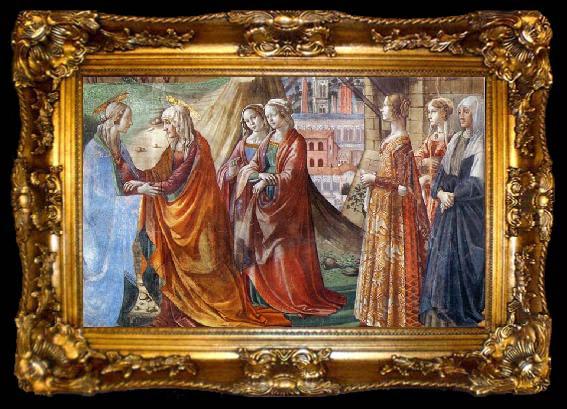 framed  GHIRLANDAIO, Domenico Detail of Visitation, ta009-2